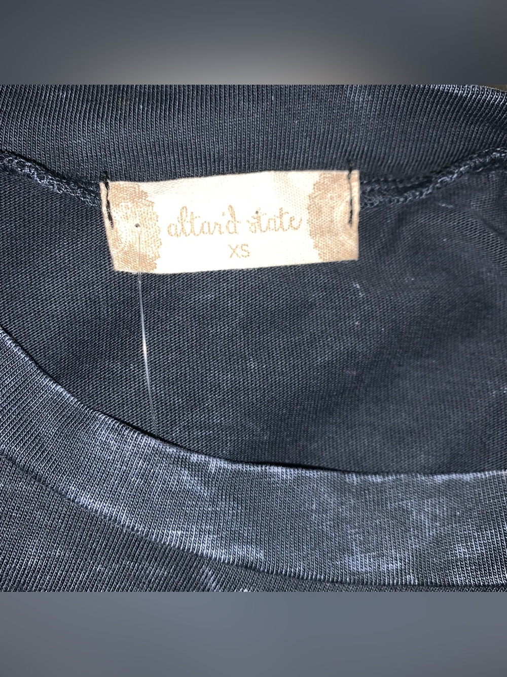 Altar'd State Cropped Long-Sleeve top washed black  Size XS Bohemian - Picture 3 of 5